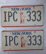 PAIR Set NEW YORK LICENSE PLATES STATUE OF LIBERTY # IPC 333 Vintage 90's-2000 picture