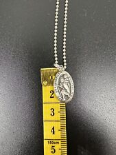 Vintage Sterling Silver 925  St. Christopher Religious Necklace picture