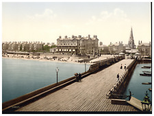 England, Lowestoft, Royal Hotel from Pier Vintage Photochrome, Photochrome picture