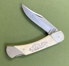 Schrade USA SC705 Scrimshaw Lockback Pocket Knife Used  picture