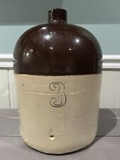 Antique Stoneware Whiskey Crock Jug Two Tone 3 Gallon picture