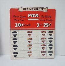 Vintage NICK MANOLOFF Display - Unused Guitar Picks RARE NOS - Dobro Steel Pedal picture