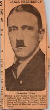 1934 Hitler Takes Presidency Newspaper Clip 5