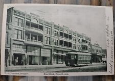 Rare 1912 Head Block PRESCOTT ARIZONA AZ TROLLEY Streetcar sharp  Post Card picture