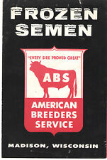 VTG 1957 FROZEN BULL SEMEN ADVERTISING POSTER/BROCHURE-AMERICAN BREEDERS SERVICE picture