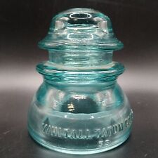 Vintage WHITALL TATUM Co. No. 1 Aqua Glass Telephone Wire Insulator USA picture