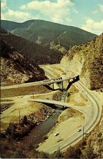 Colorful Colorado Bridge Interstate 70 Clear Creek Canyon Postcard Patterson picture
