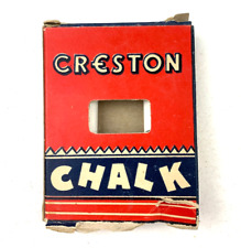Vintage Creston Crayon Co Passaic NJ Box of Chalk Partial Box 3 Sticks picture