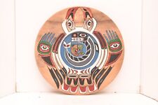 Vintage Northwest Coast Native Salish Eagle Bird Painted Wood Plaque Totem 14