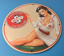 Vintage Skelly Gasoline Sign - Gas Attendant Service Station Pump Porcelain Sign picture