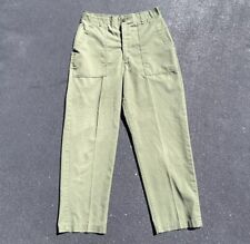 VTG 1980s OG 507 Military Fatigue Pants 30x28 Army Green Utility Trousers picture