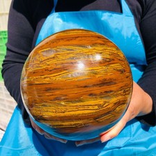 12.1LB Natural tiger's-eye sphere quartz crystal polished ball healing decor picture