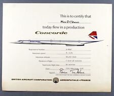 BRIAN TRUBSHAW SIGNED BAC AEROSPATIALE PRODUCTION CONCORDE CERTIFICATE G-BOAC BA picture