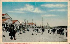 Postcard: SOUVENIRS PRION SCENE ON NEWPORT BEACH. NEWPORT, R. I. picture