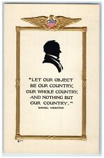 c1910's Patriotic Silhouette Volland Daniel Webster Embossed Antique Postcard picture