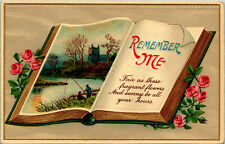 Remember Me Poem Embossed 1912 Postcard  picture