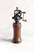 Vintage Wood Hand Crank Steampunk Pepper Mill Grinder picture
