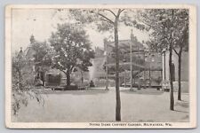 Milwaukee Wisconsin WI Notre Dame Convent Garden 1912 Vintage Postcard picture