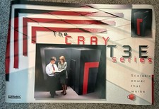 VINTAGE Cray Research Poster Supercomputers Cray T3E Series 1995 36" x 24" RARE picture