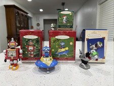 Hallmark Keepsake Tin Robot Parade Series Complete Set Of 3 Tin Ornaments picture