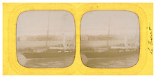 France, Le Tréport, Navire dans le port, ca.1880, stereo vintage stereo print, picture