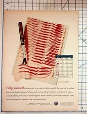 Vintage 1940s American Meat Institute Bacon Ad AMA Endorsed Nutrition Ephemera picture