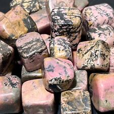 Pink Rhodonite B-Grade Tumbled (1 LB) One Pound Bulk Wholesale Lot Gemstones picture