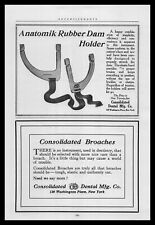 1920 Consolidated Dental New York Anatomik Rubber Dam Holder Vintage Print Ad picture