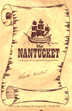 1980s THE NANTUCKET vintage restaurant menu MEQUON, WISCONSIN steak and seafood picture