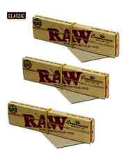 3X Packs of RAW King Size Slim CONNOISSEUR papers with TIPS Unbleached Natural picture