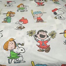Peanuts Bed Sheet 60s Twin Flat 68  x 95  Snoopy Charlie Brown Lucy  Vintage picture