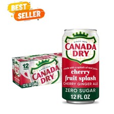 Carbonated Zero Sugar Cherry Ginger Ale, 12oz Can Pack of 12 - Real Juice Flavor picture