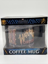 Marvel Black Panther Coffee Tea Cup Wakanda Forever NEW/BOX Ceramic Black Mug picture