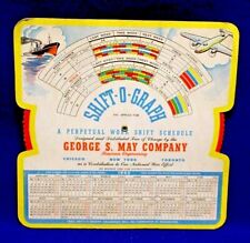 Vintage 1943 George S May Company SHIFT-O-GRAPH Perpetual Work Shift Schedule   picture
