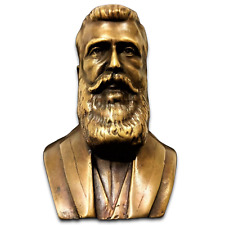 Theodor Herzl Head Sculpture Bronze Statue Figurine Israel Binyamin Ze'ev 15cm picture