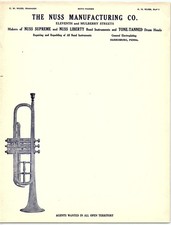 Nuss Manufacturing Co. Band Instrument Letterhead w/Trumpet picture
