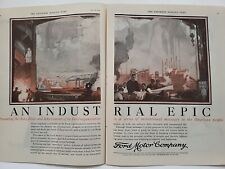 1924 Ford Motor Company Post Print Ad 2-Page Manufacturing Plant Industrial Epic picture