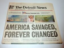 911-September 11th 2001:  Sept. 12th  DETROIT NEWS Newspaper Complete Near Mint picture