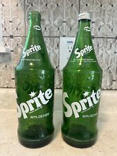 Lot of 2 - Sprite Green Glass Soda Pop Bottle 32 Oz - Coca-Cola Company picture