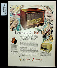 1947 RCA Victor Radio Static-Free FM Golden Throat Table Vintage Print Ad 30026 picture