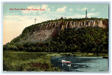 1914 Boat East Rock Park New Haven Connecticut CT Posted Antique Postcard picture