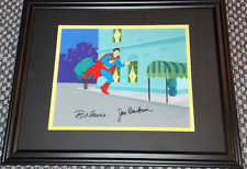 SUPERFRIENDS PRODUCTION CEL OF SUPERMAN SIGNED BY BILL HANNA & JOE BARBERA OBG picture