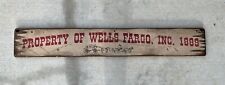 Property Of Wells Fargo Wood Sign 40x6 picture