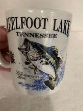 Vntg Reelfoot Lake Tennessee Coffee Mug Large Mouth Bass Double Sided Rare NICE picture