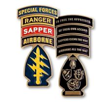 SPECIAL FORCES RANGER SAPPER AIRBORNE GREEN BERET QUAD CANOPY CHALLENGE COIN picture