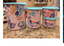 .Tupperware Canister Set - Blushing Meadows One Touch Canister picture
