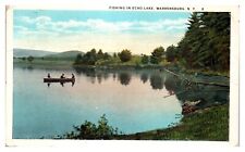 1925 Fishing in Echo Lake, Warrensburg, NY Postcard *5N(2)27 picture