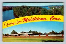 Middletown CT-Connecticut, Scenic Banner Greeting Wilcox Island Vintage Postcard picture