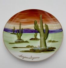 VINTAGE  10.25” HAND PAINTED PLATE OF ARIZONA SAGUARO TREES BY NORCREST S-139 picture