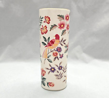 Vintage Otagiri Japan Oval Slim Vase Royal Garden Floral Bird Kimiko Ikeda picture